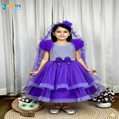 Purple Kids Party Dress